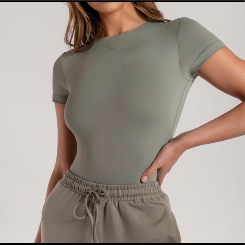 Meshki Haven Sage Green Bodysuit, Small